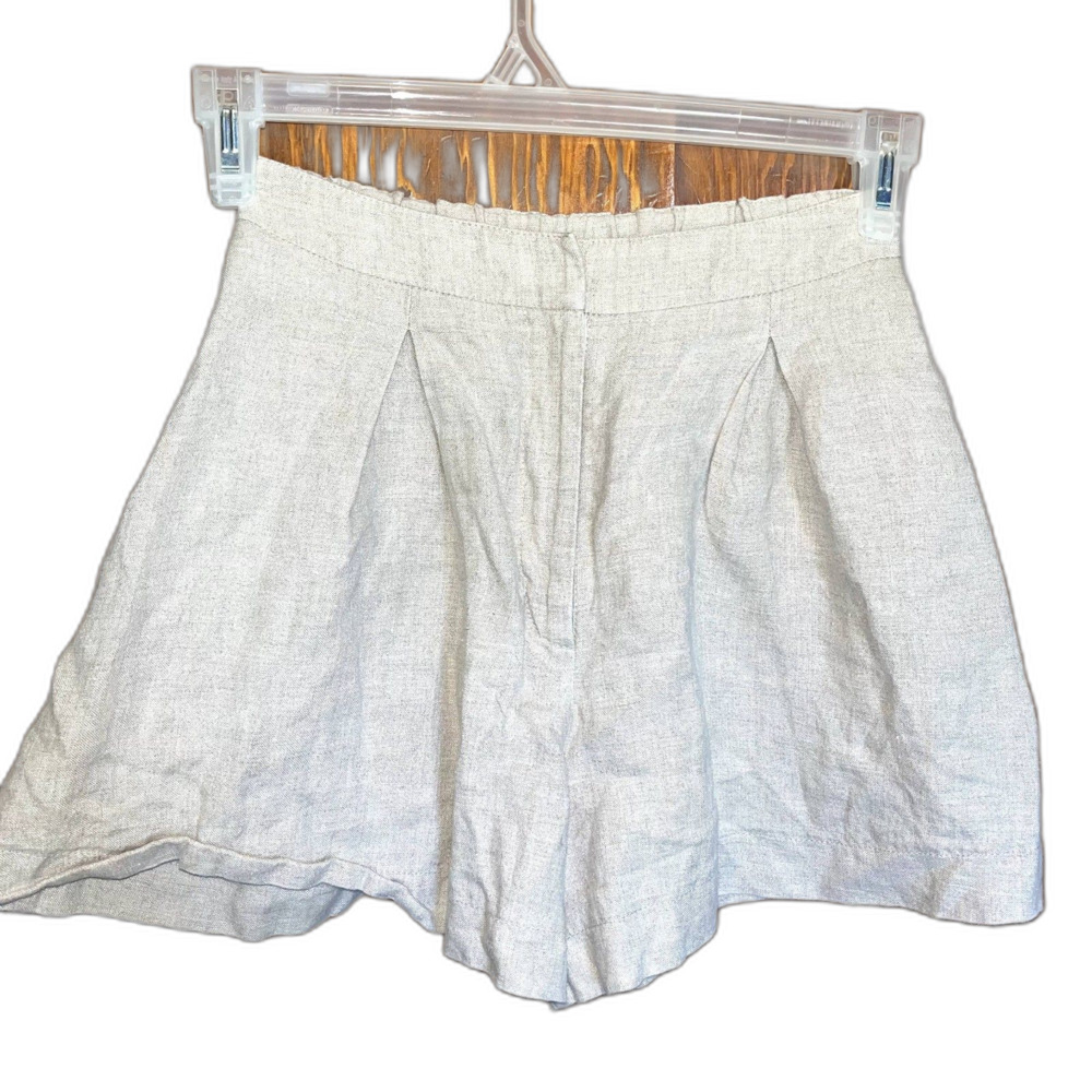 Linen Handmade Studio Linen Shorts Relaxed Fit Stretchy Beach Vacation XS/S